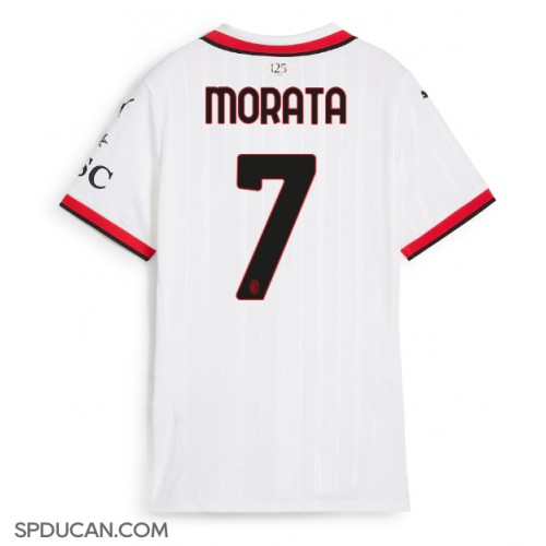 Zenski Nogometni Dres AC Milan Alvaro Morata #7 Gostujuci 2024-25 Kratak Rukav